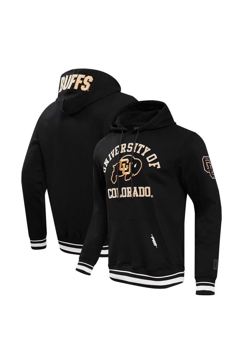 Men's Pro Standard Black Colorado Buffaloes Classic Stacked Logo Pullover Hoodie, Main, color, Black