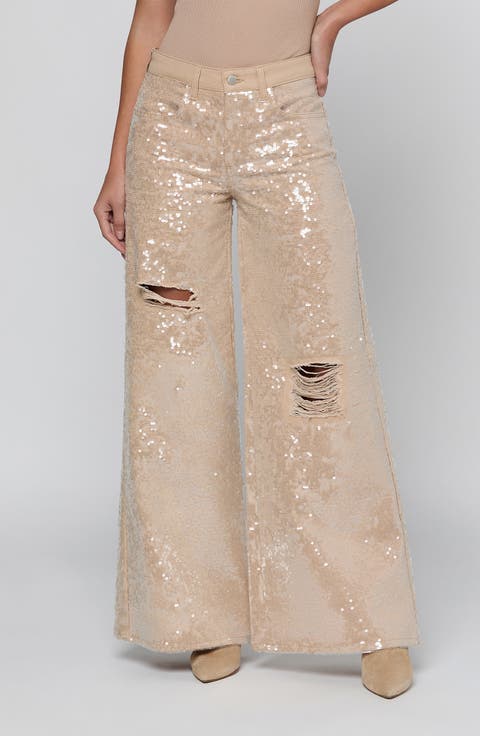 Quincy Wide Leg Sequin Pants