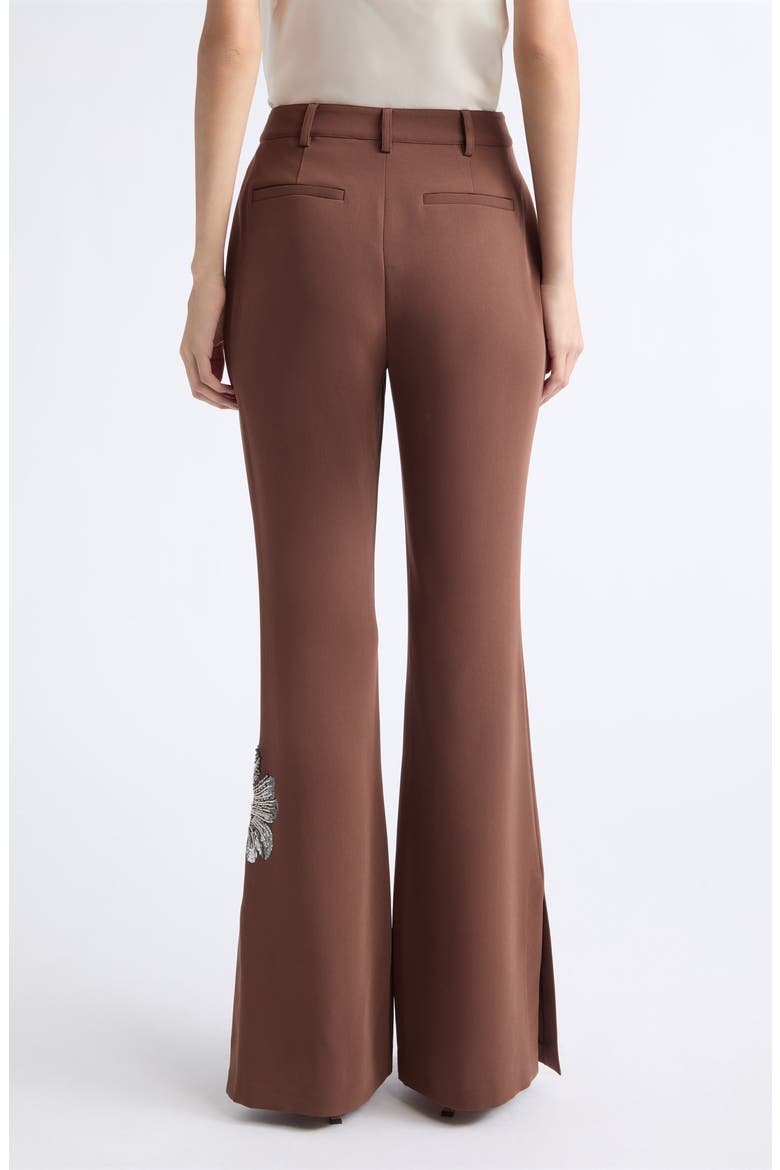 Jaxyn Gilded Peony Flared Pants, Alternate, color, ESPRESSO/ SILVER