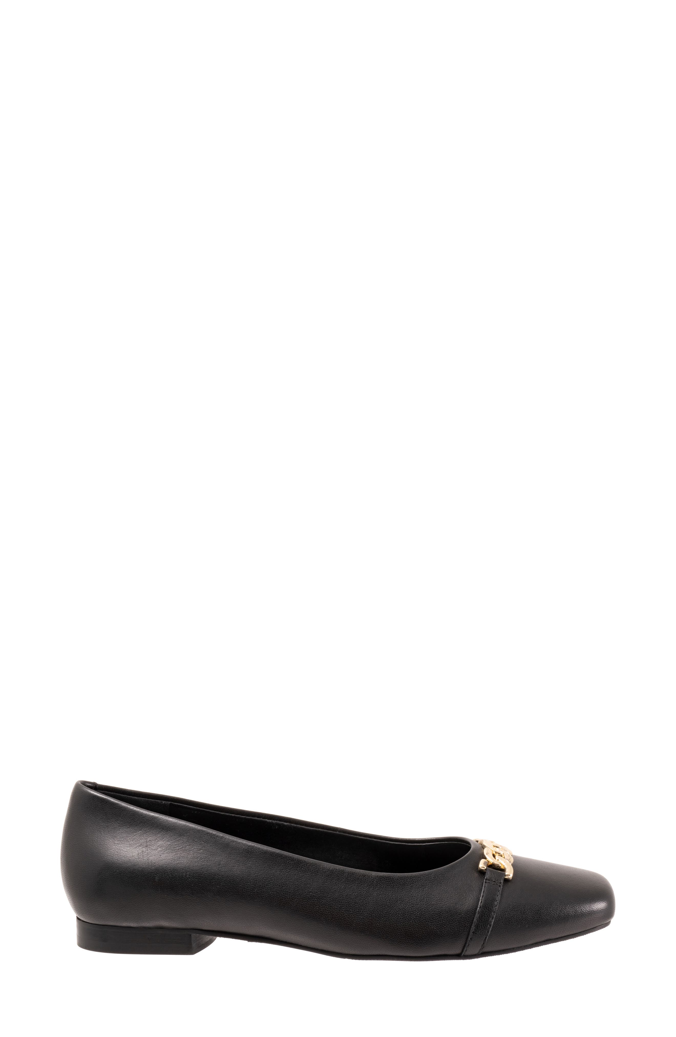 Trotters Harmony Flat, Alternate, color, Black Leather