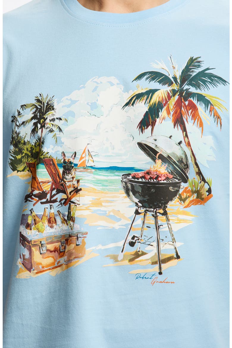 Summer BBQ Knit Graphic T-Shirt, Alternate, color, LIGHT BLUE