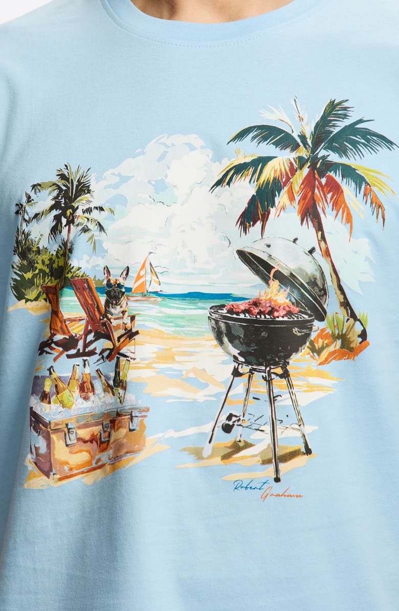 Robert Graham Summer BBQ Knit Graphic T-Shirt, Alternate, color, 