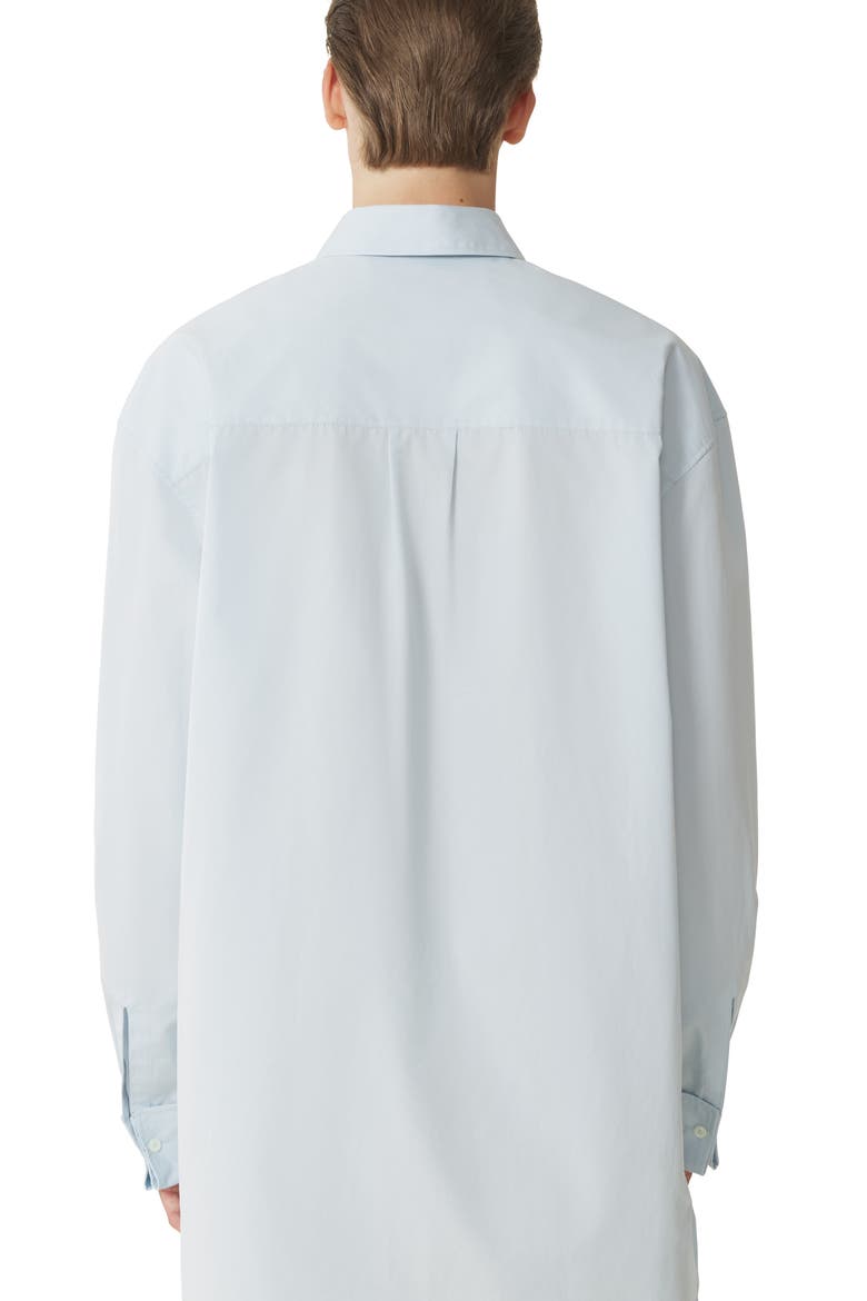 Cotton Poplin Bib Front Shirt, Alternate, color, Sky Blue