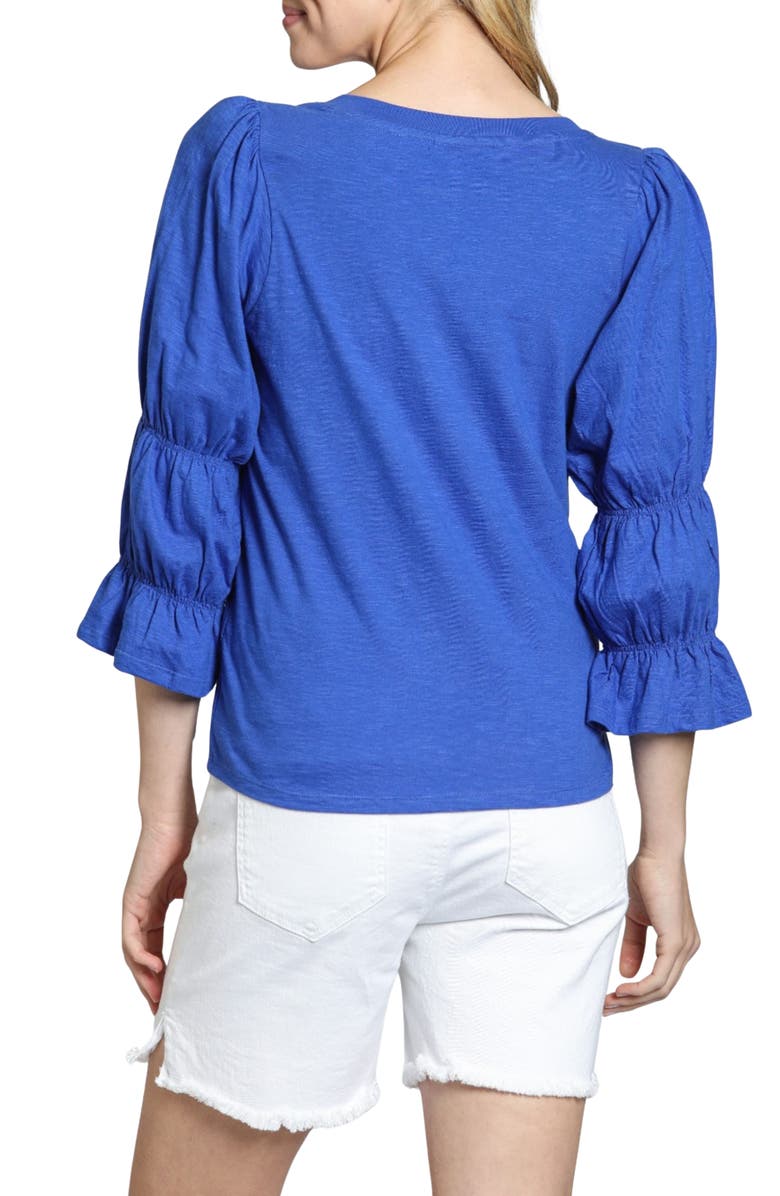 APNY Renaissance Sleeve Cotton Slub Top, Alternate, color, Dazzling Blue
