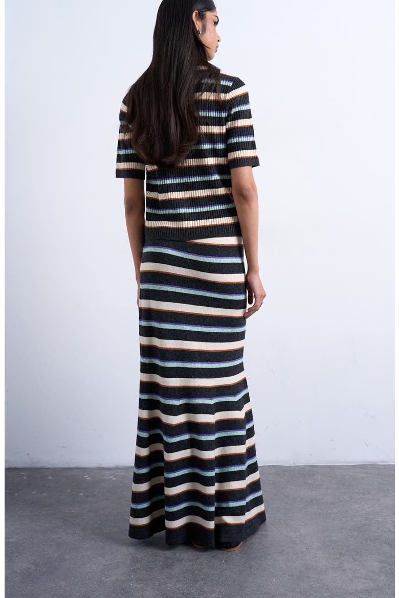 Stripe Knit Maxi Skirt, Alternate, color, BURGUNDY