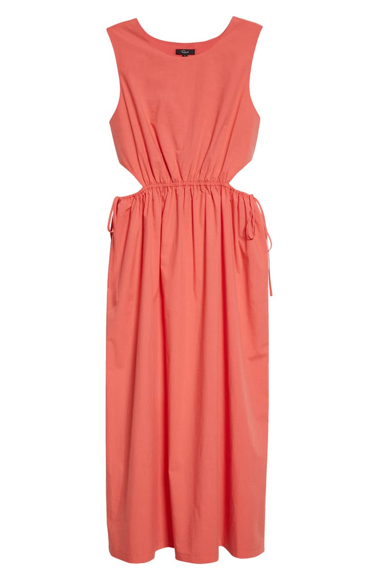 Rails Yvette Cutout Organic Cotton Blend Midi Dress, Alternate, color, Spiced Coral