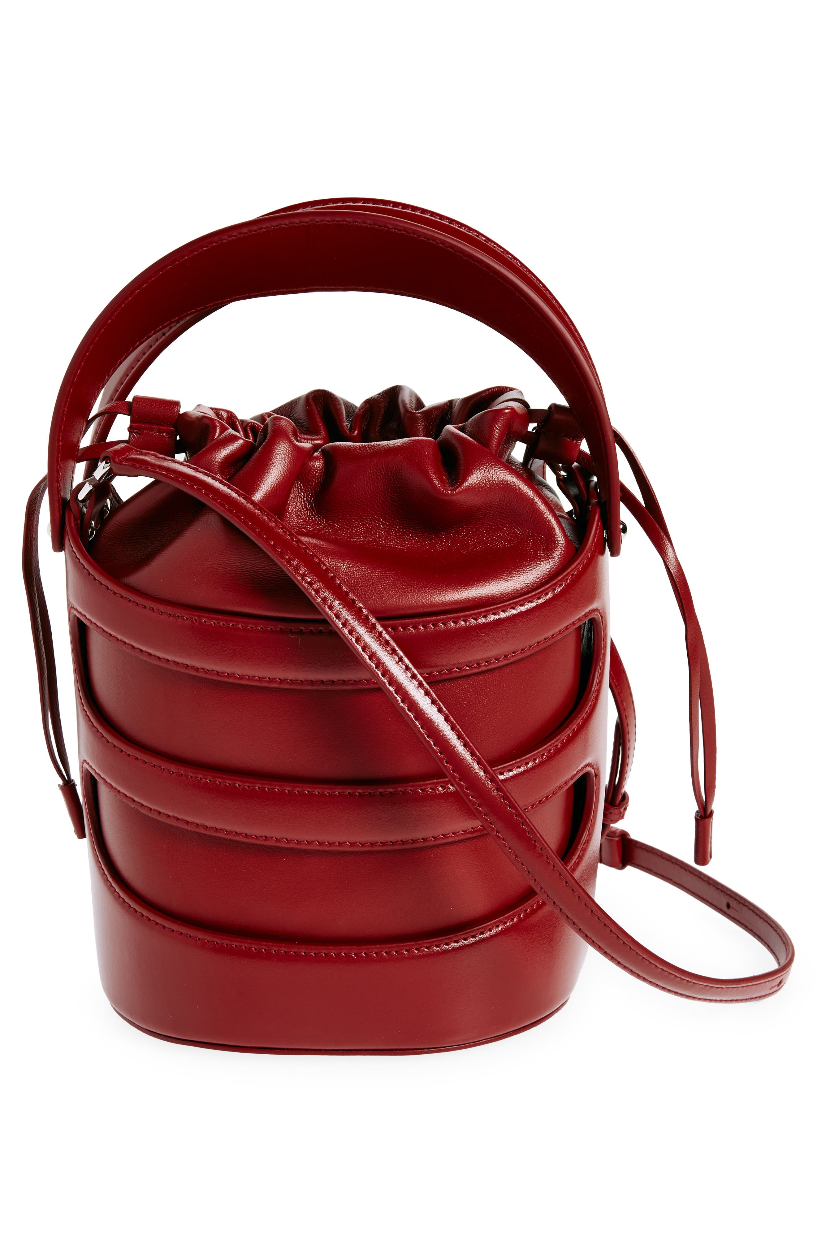 McQueen The Rise Leather Bucket Bag, Alternate, color, 