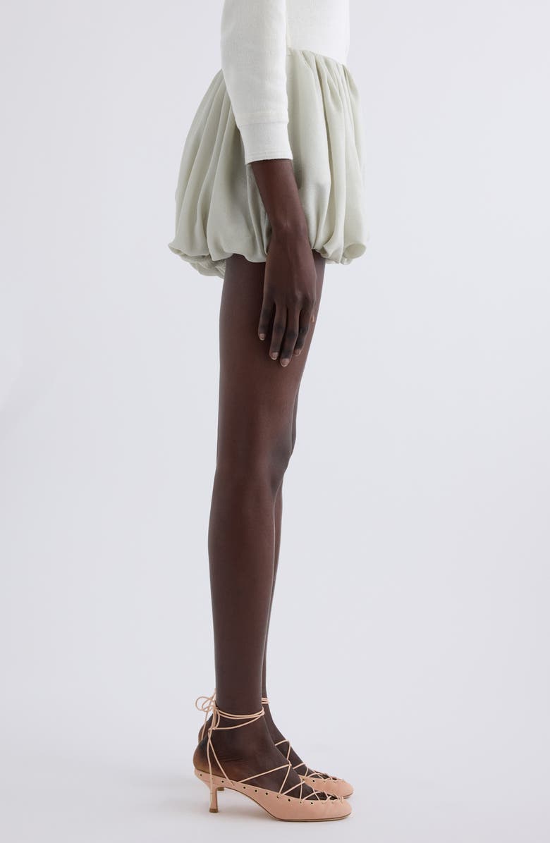 Chloé Flowy Bubble Silk & Wool Shorts, Alternate, color, Clear Green