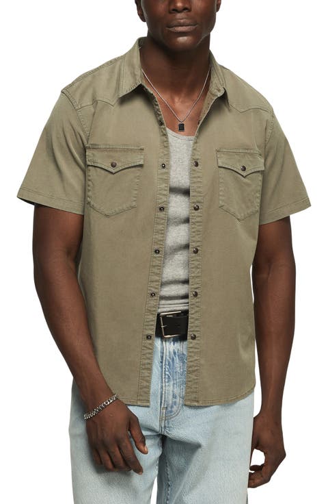 Short Sleeve Stretch Twill Snap-Up Western Shirt