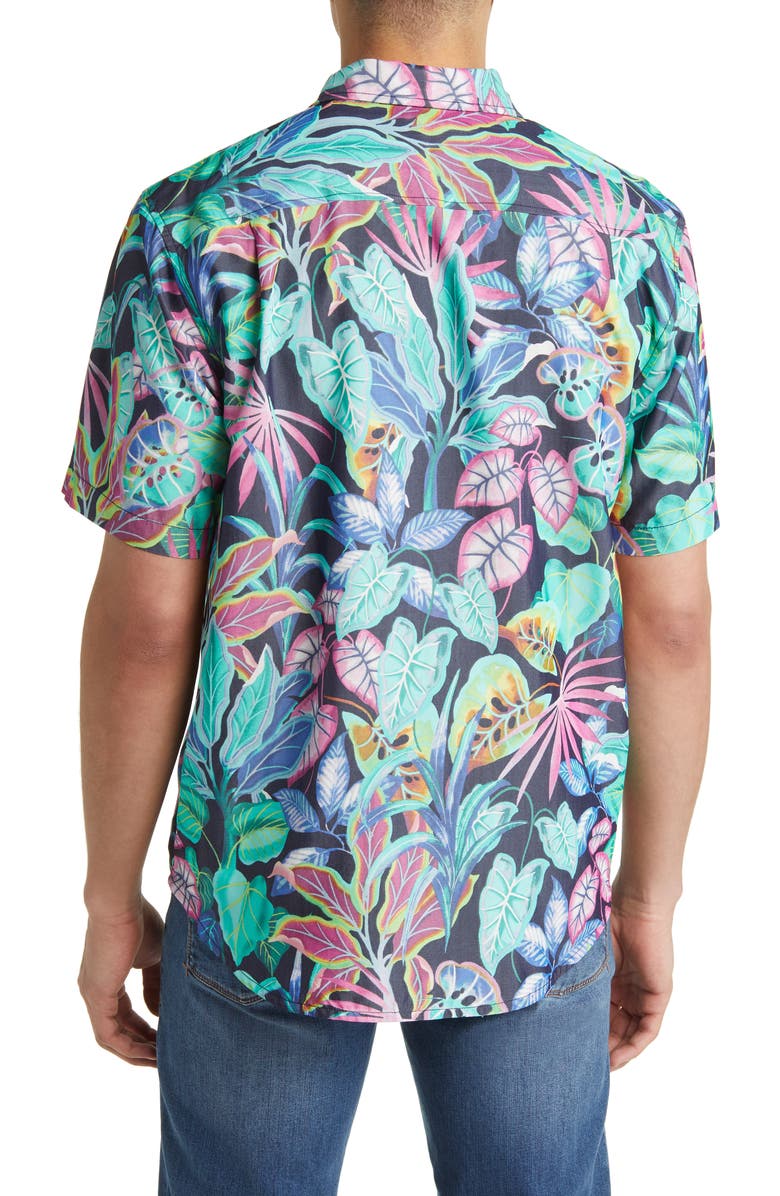 Tommy Bahama Mojito Bay Jungle Tropics Floral Short Sleeve Button-Up Shirt, Alternate, color,