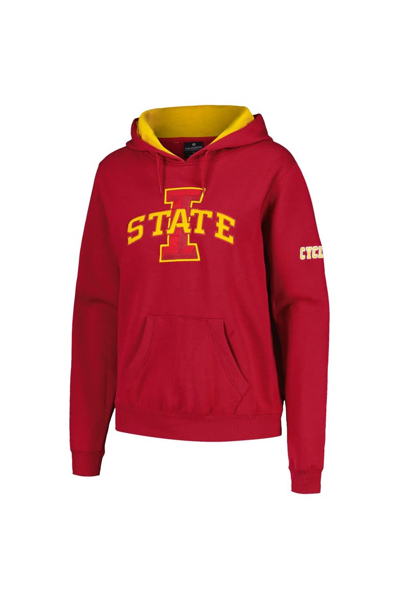 Women's Stadium Athletic Cardinal Iowa State Cyclones Big Logo Pullover Hoodie, Alternate, color, Cardinal