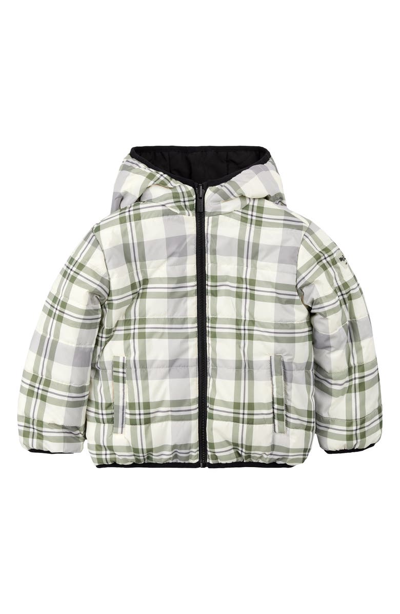 MILES THE LABEL Kids' Reversible Quilted Hooded Jacket, Alternate, color, Black