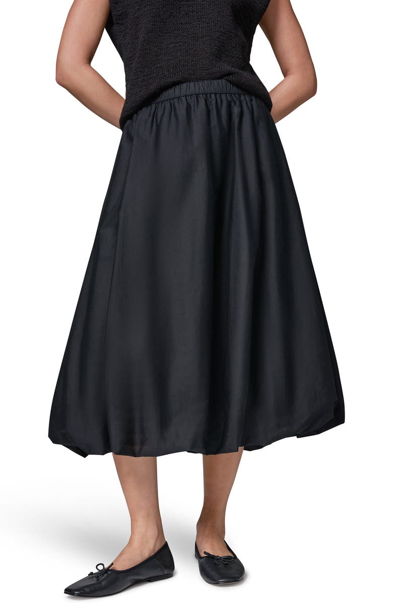 Donna Karan New York Stretch Poplin Bubble Skirt, Main, color, Black