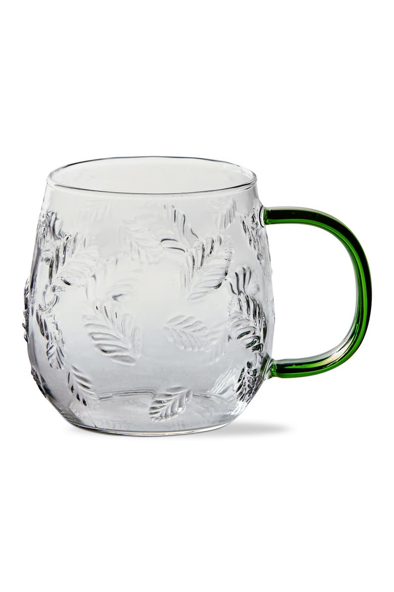 Botanical Glass Mug Green Glass Everyday, Main, color, Green