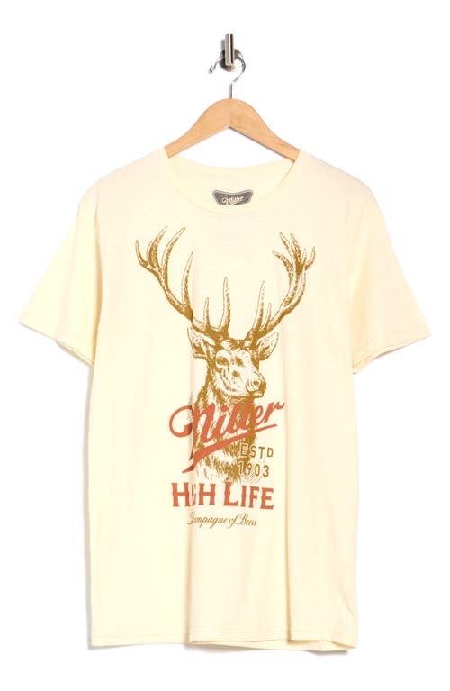 The Forecast Agency Miller High Life Cotton Graphic T-shirt In Neutral