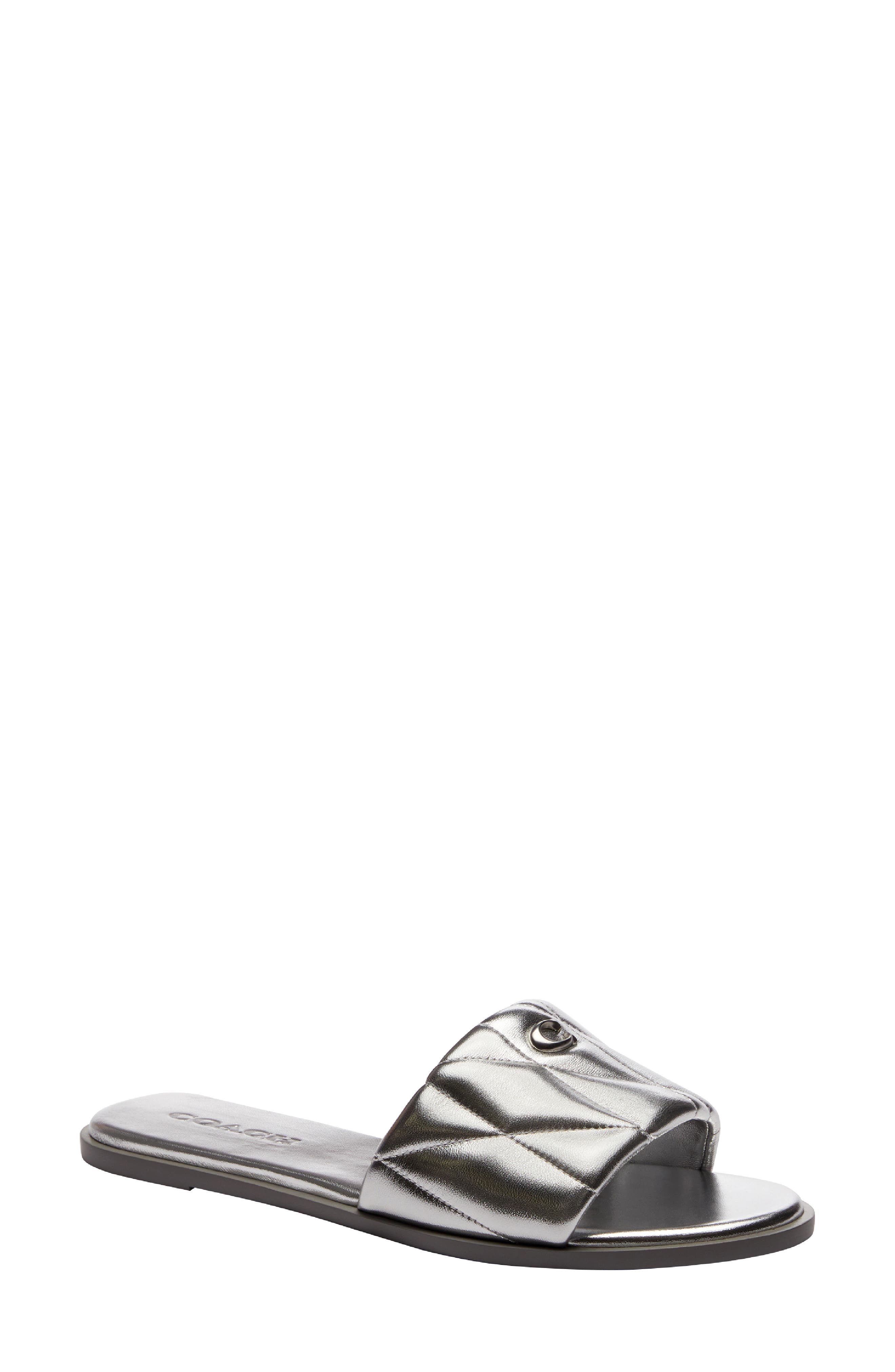 COACH Holly Slide Sandal, Main, color, Silver