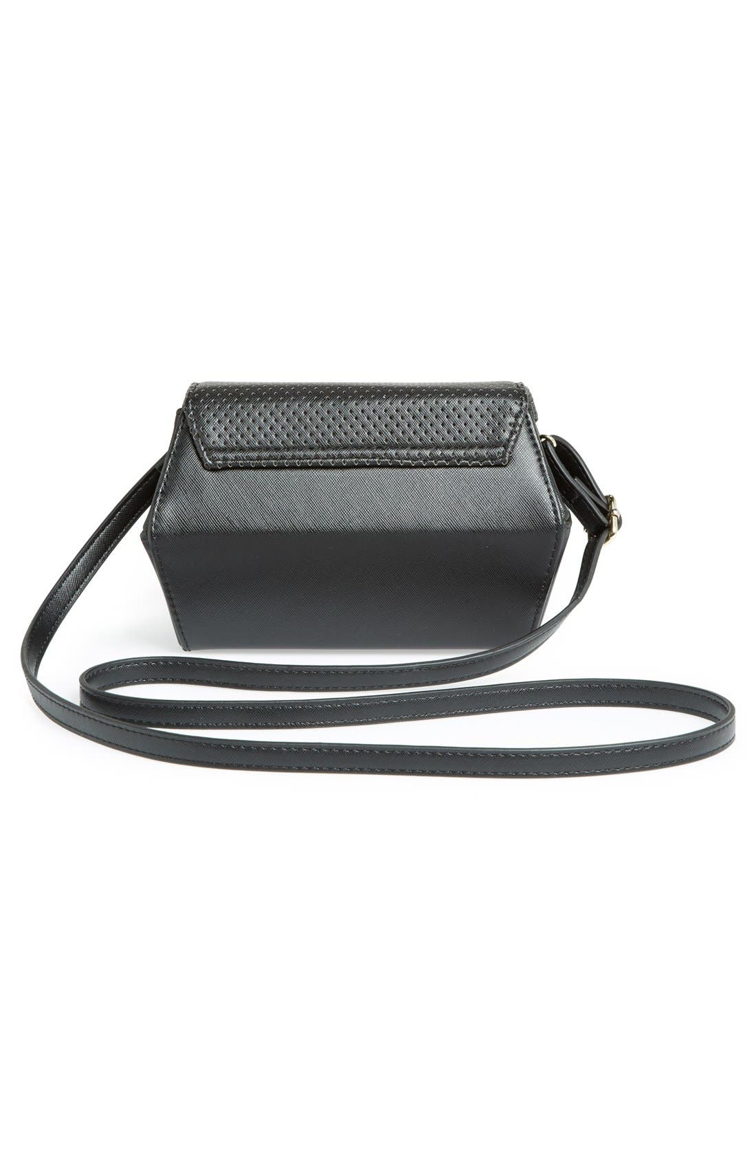 Perforated Crossbody Bag, Alternate, color, BLACK