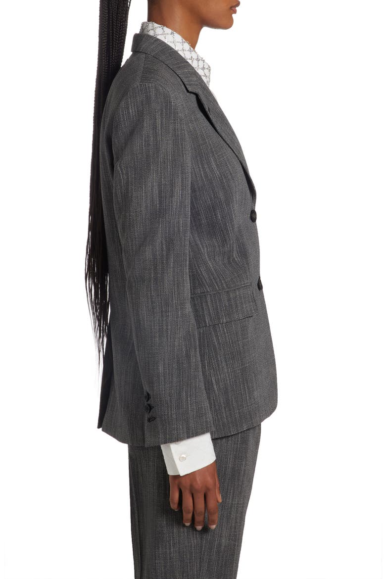 Single Breasted Mélange Virgin Wool Blend Blazer, Alternate, color, GREY/ WHITE
