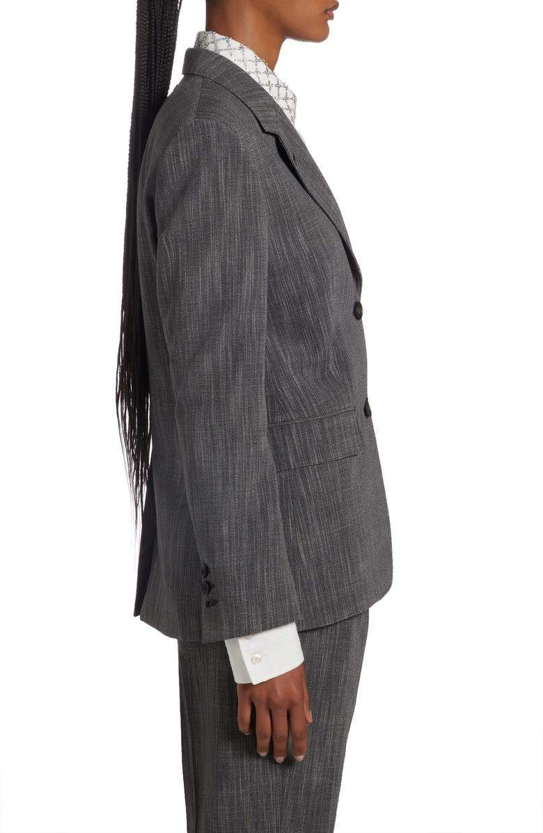 Golden Goose Single Breasted Mélange Virgin Wool Blend Blazer, Alternate, color, Grey/ White