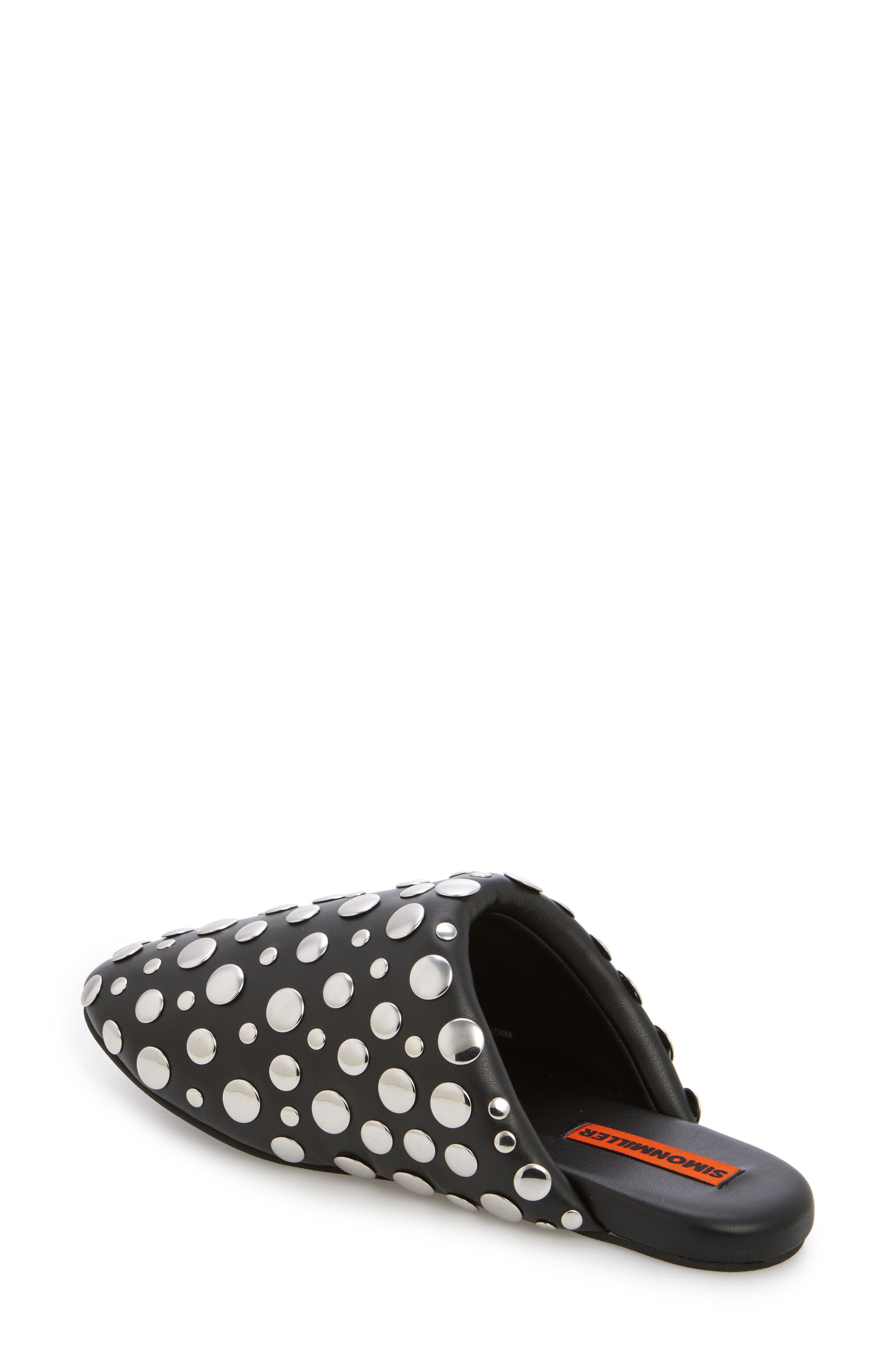 Studded Bubble Mule, Alternate, color, BLACK/SILVER