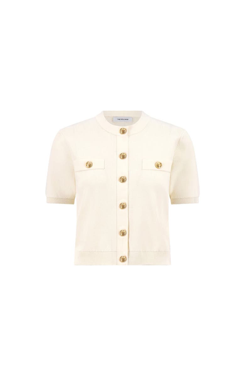 The Noli Shop Bonnie Knit Cardigan Top, Alternate, color, Pearl