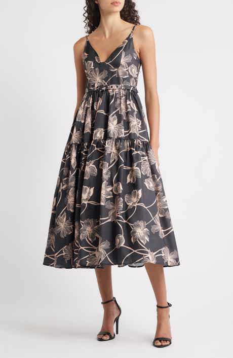 Hutch Belted Bustier Tiered Dress