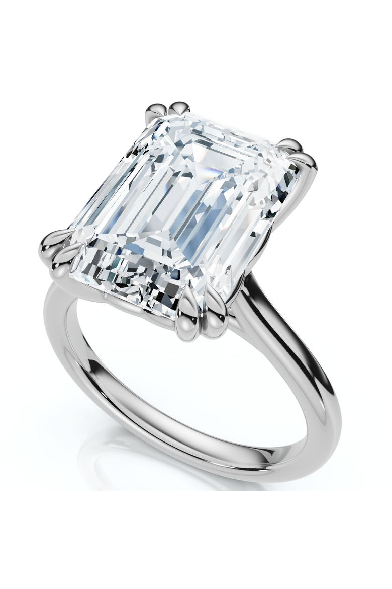 Certified 6Ct Emerald Cut Diamond Solitaire Ring 14k Gold Lab Grown, Alternate, color, 14k White Gold