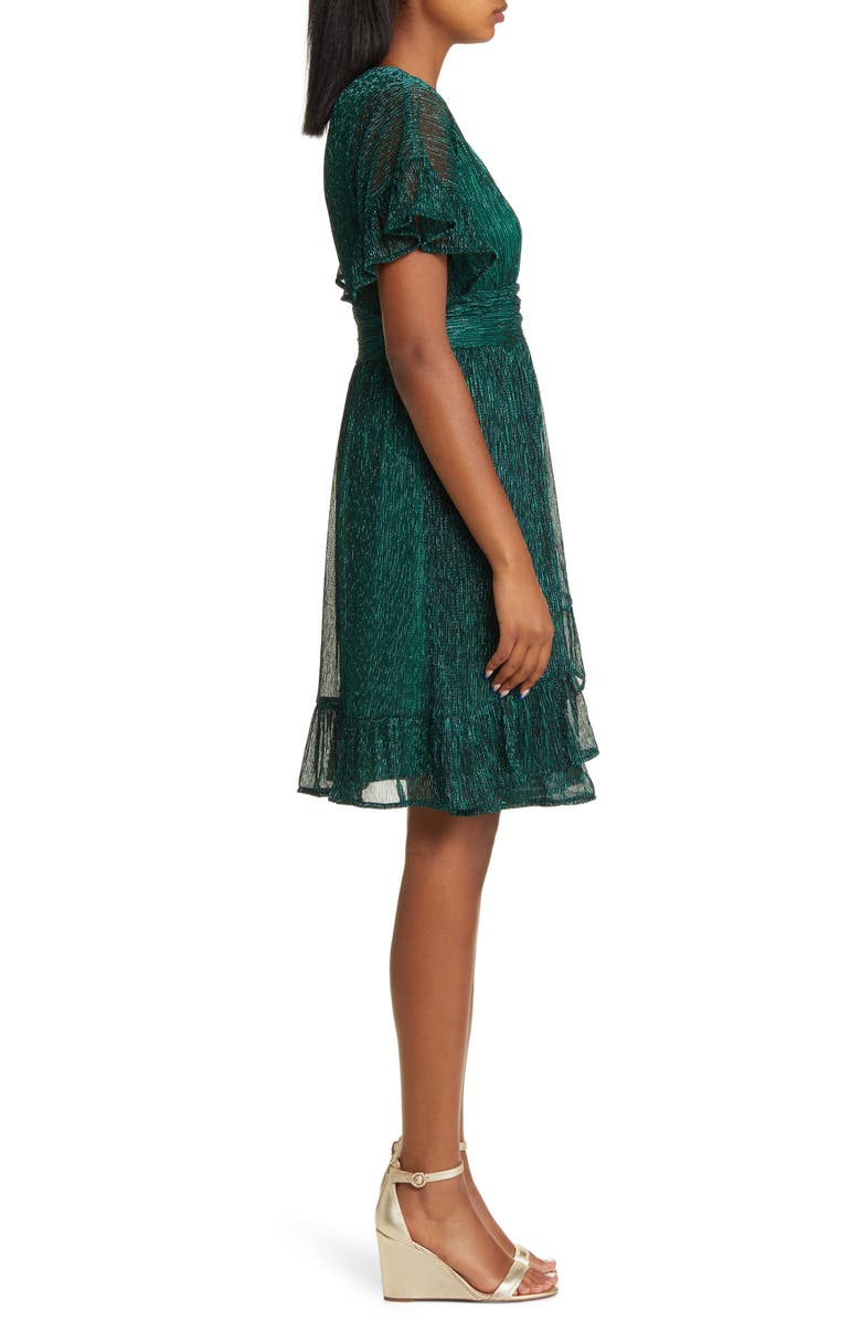 Lilly Pulitzer<sup>®</sup> Sinclare Flutter Sleeve Shimmer Faux Wrap Dress, Alternate, color, 