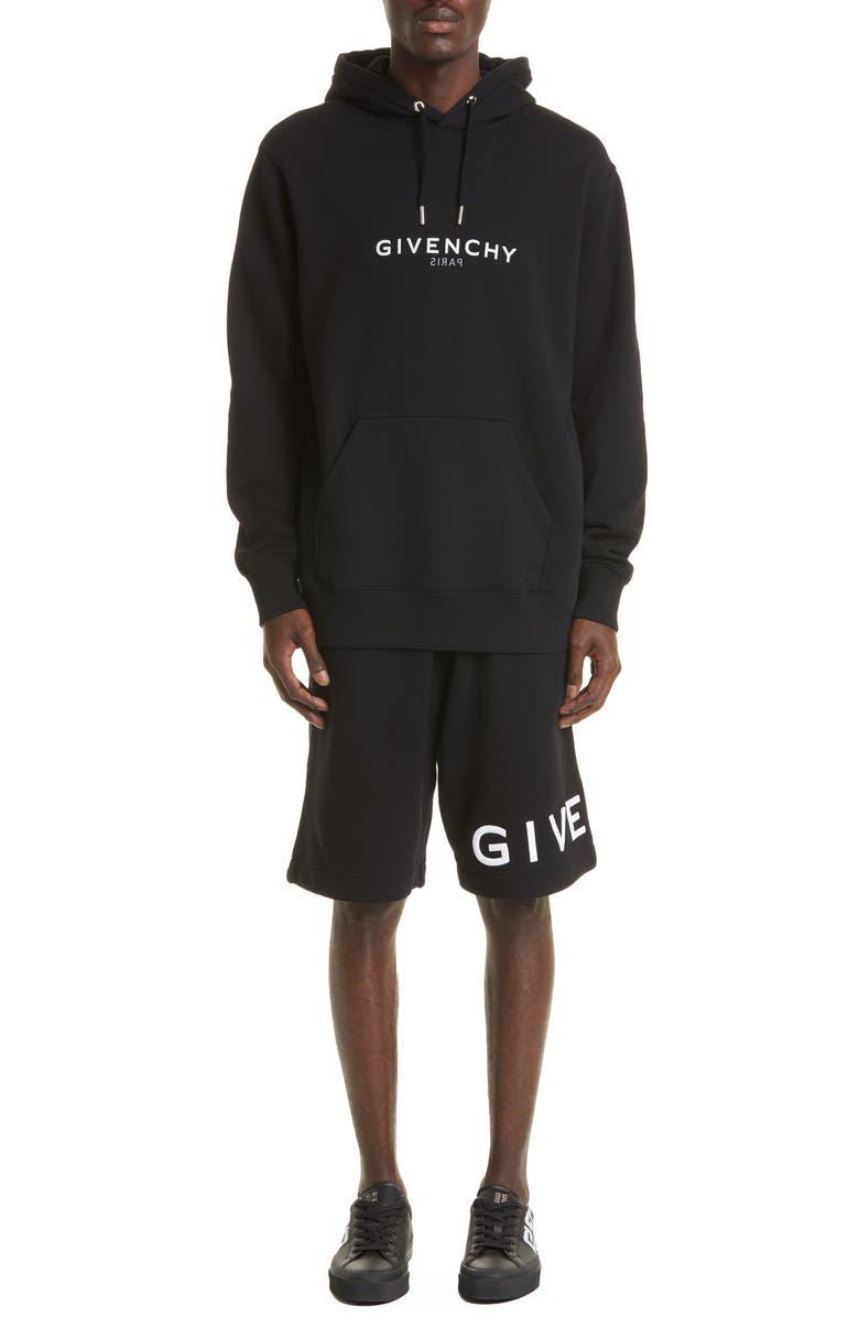 Givenchy Classic Fit Logo Hoodie, Alternate, color,