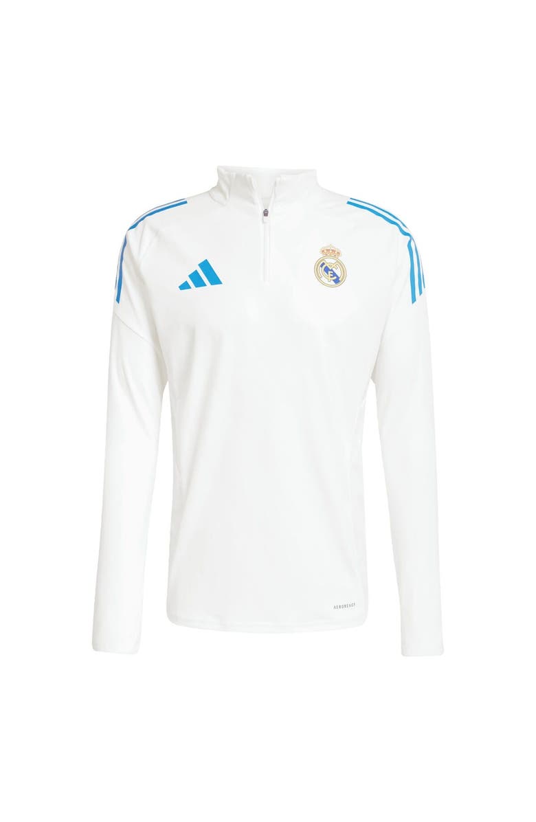adidas Men's adidas White Real Madrid 2025/26 AEROREADY<sup>®</sup> Raglan Quarter-Zip Training Top, Alternate, color, White