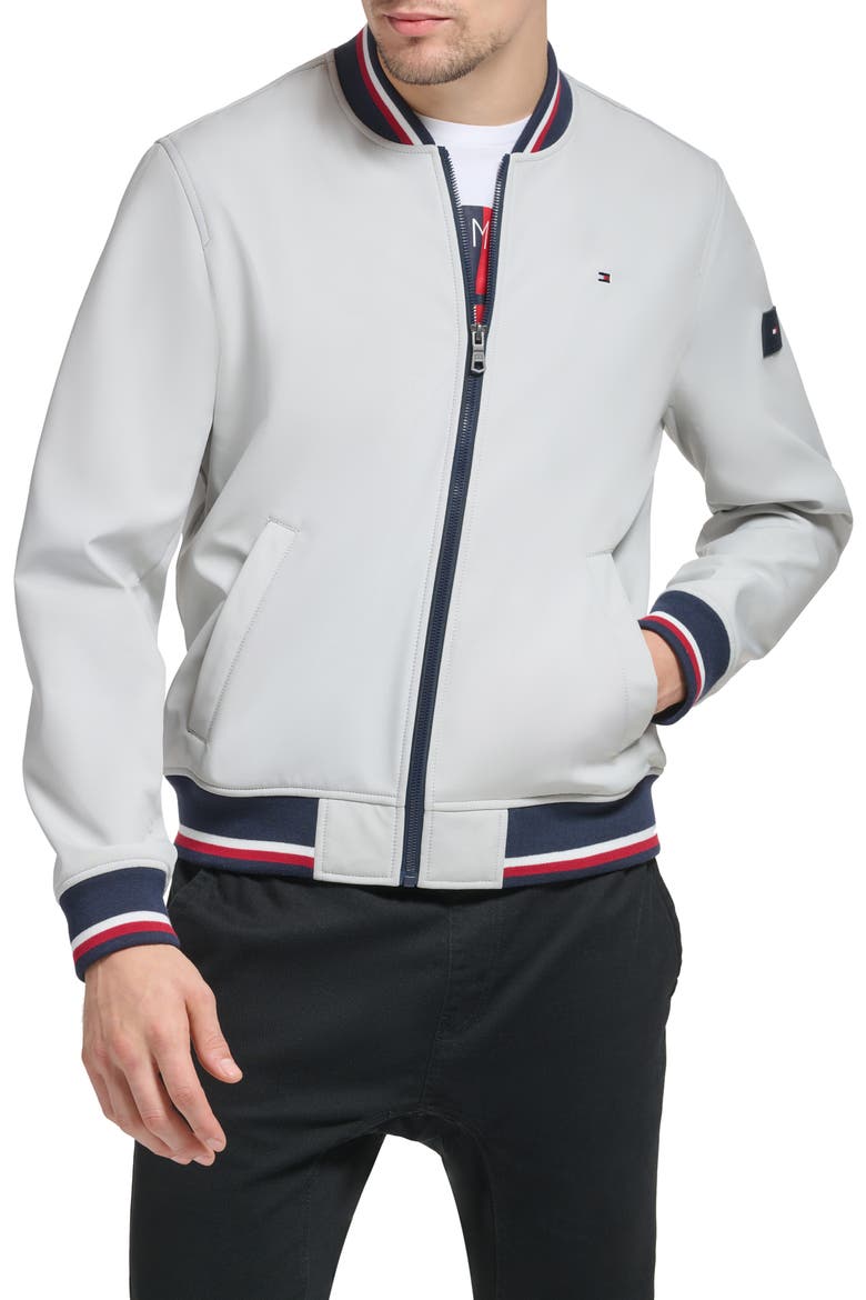 Soft Shell Bomber Jacket, Alternate, color, ICE