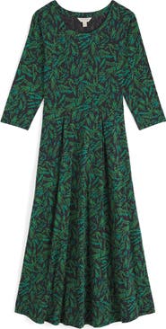 Seasalt Cornwall Veronica Print Stretch Organic Cotton Jersey Midi Dress