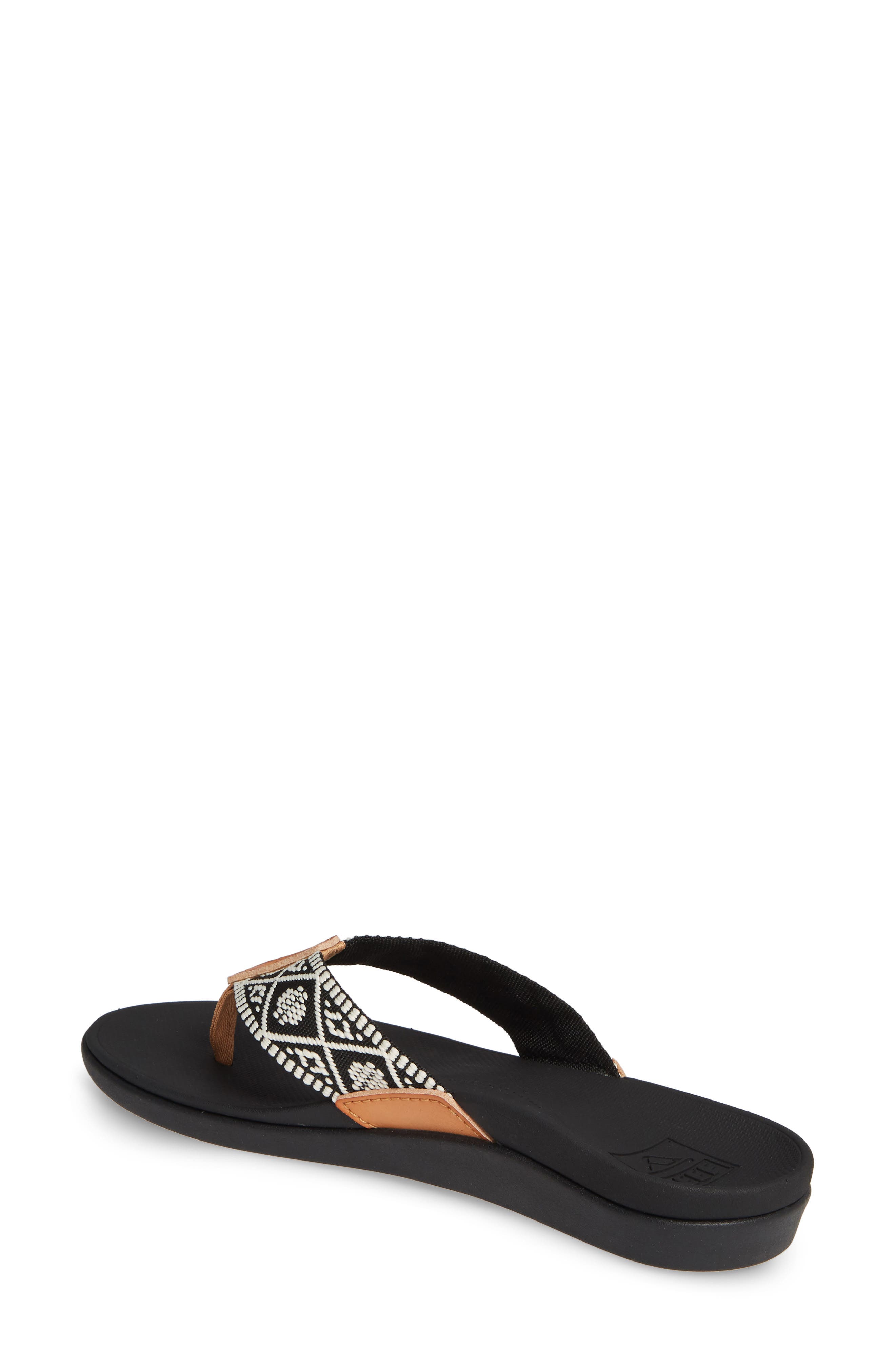 Ortho-Bounce Woven Flip Flop, Alternate, color, BLACK/ WHITE