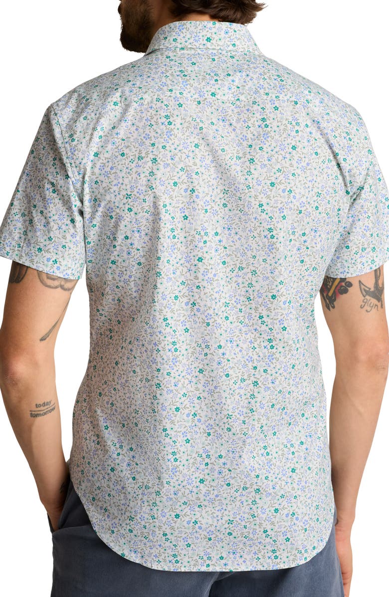 Bonobos Riviera Floral Short Sleeve Stretch Cotton Poplin Button-Up Shirt, Alternate, color, Prescott Floral C32