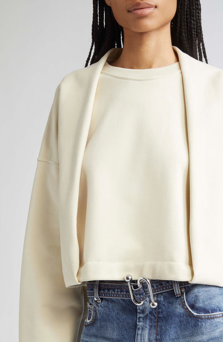 SPORTMAX Minnie Layered Effect Sweatshirt, Alternate, color, Ivory