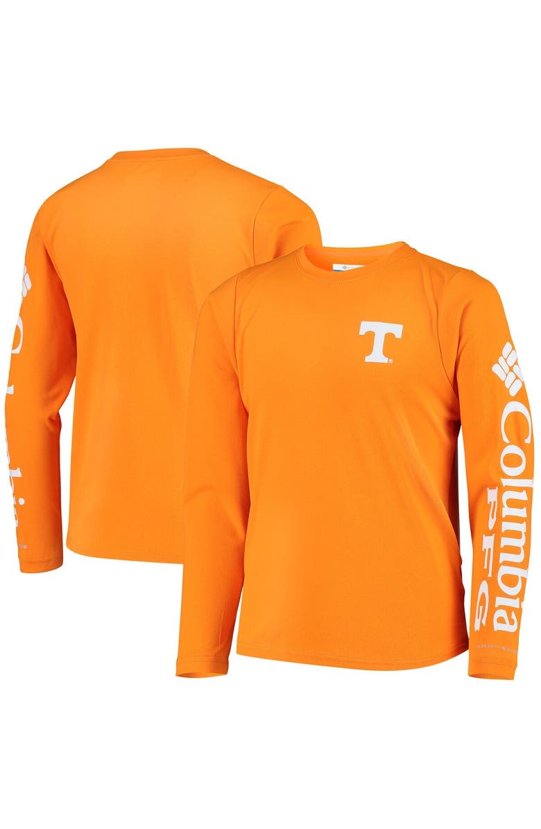 Columbia Youth Tennessee Orange Tennessee Volunteers PFG Terminal Tackle Long Sleeve Omni-Shade T-Shirt, Main, color, 