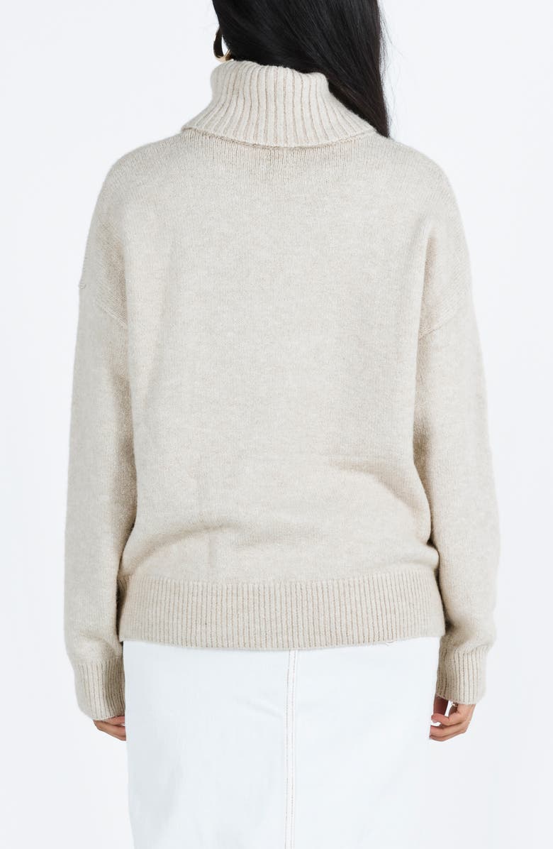 Princess Polly Oswin Oversize Turtleneck Sweater, Alternate, color, Beige