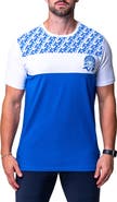 Maceoo Combo Print Colorblock Stretch Cotton Graphic Tee