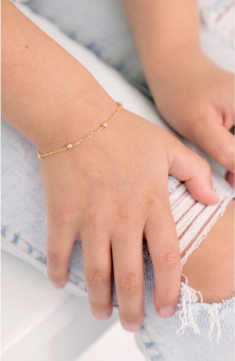 In Season Jewelry 14k Tiny Polished Satellite Bracelet, Alternate, color, Gold