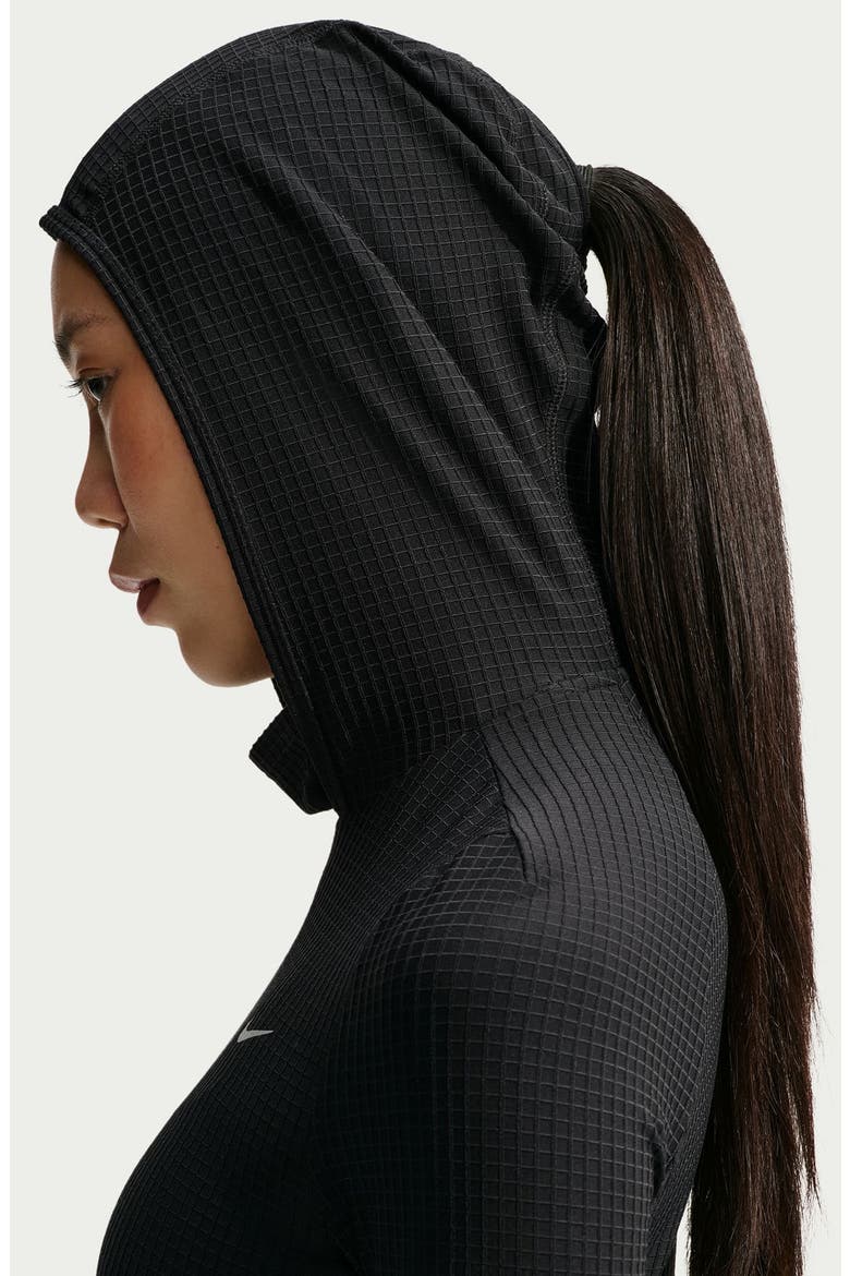 Swift Therma-FIT Performance Hooded Running Top, Alternate, color, 010 BLACK/REFSIL