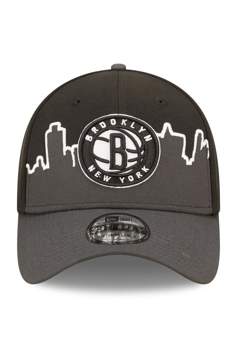 New Era Men's New Era Charcoal/Black Brooklyn Nets 2022 Tip-Off 39THIRTY Flex Hat, Alternate, color,