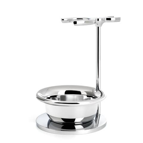 Sophist & Classic Brush & Razor Chrome Shaving Set Stand w/Bowl