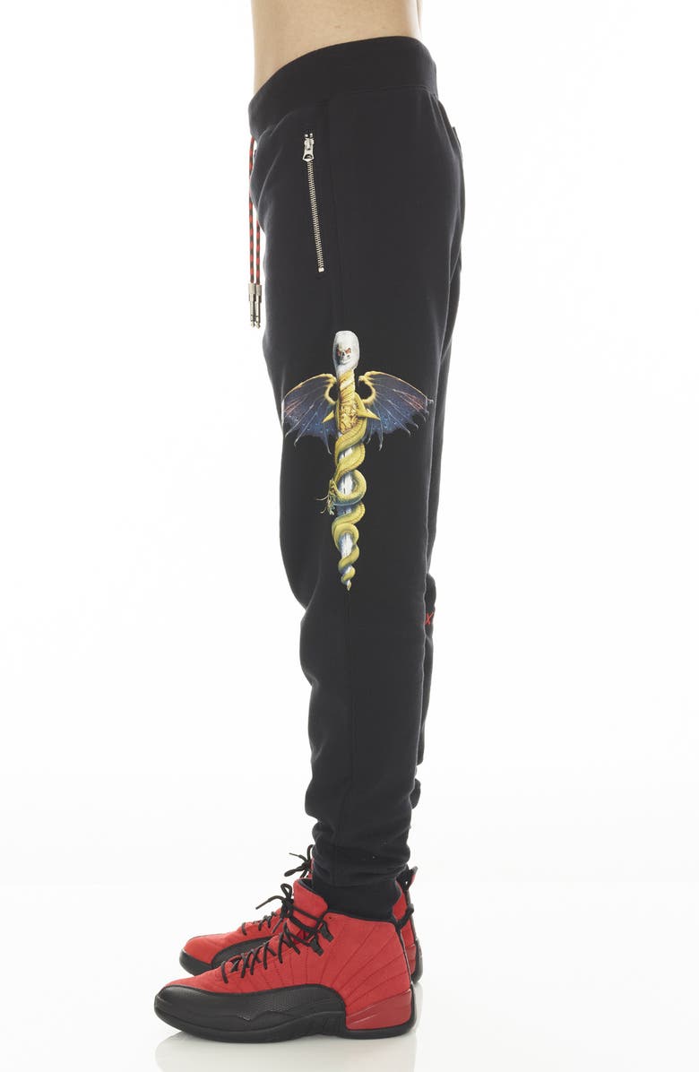 Cult of Individuality Mötley Crüe Graphic French Terry Joggers, Alternate, color, 