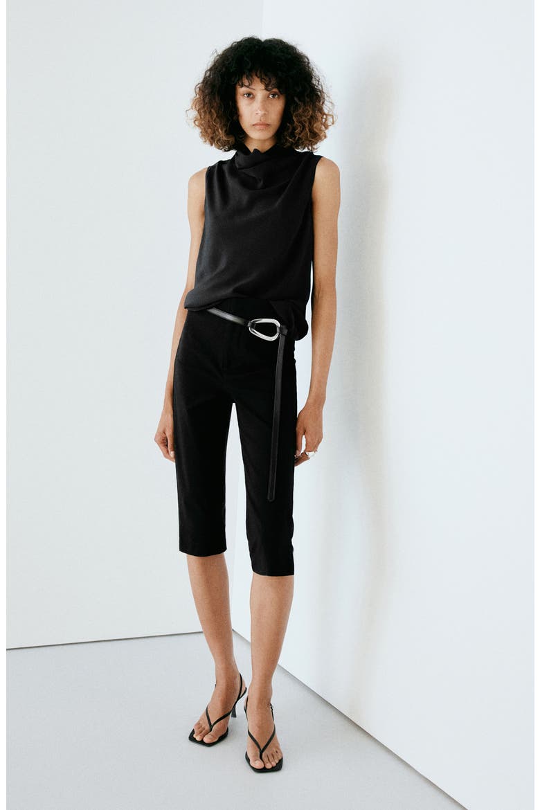 Georges Draped Neck Tank, Alternate, color, BLACK