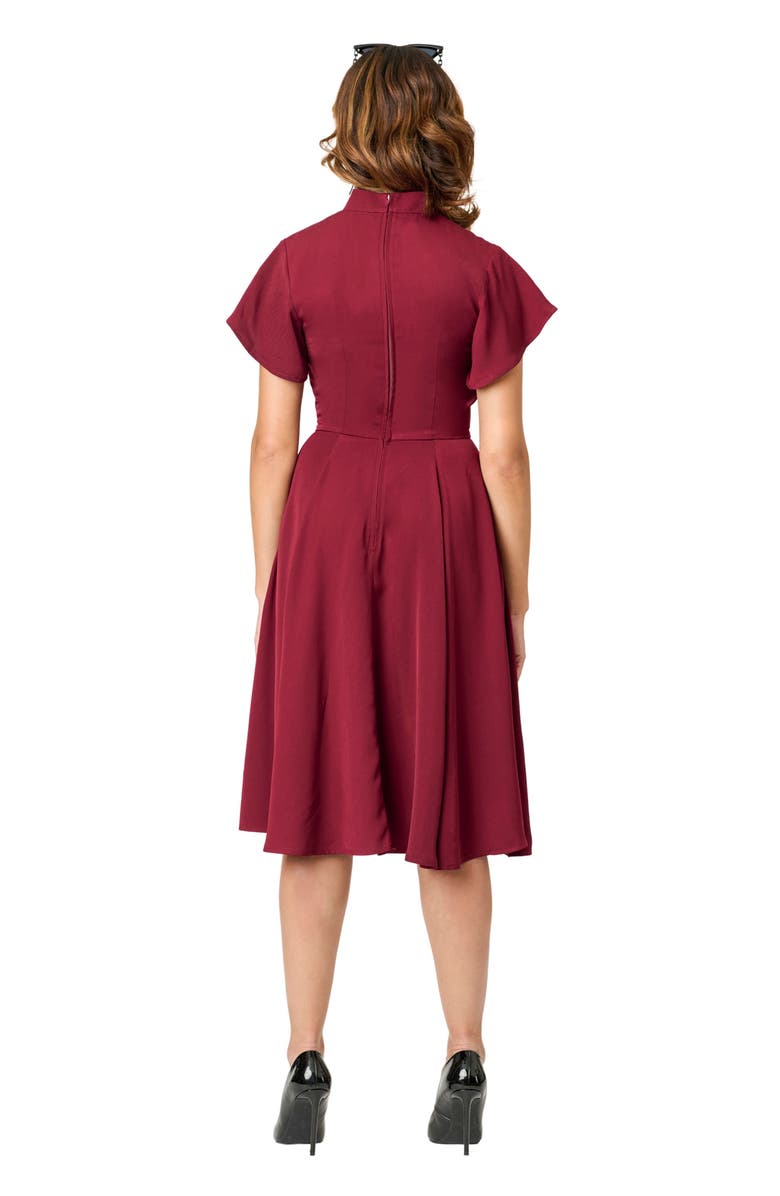 Unique Vintage 1940s Baltimore Swing Dress, Alternate, color, Burgundy