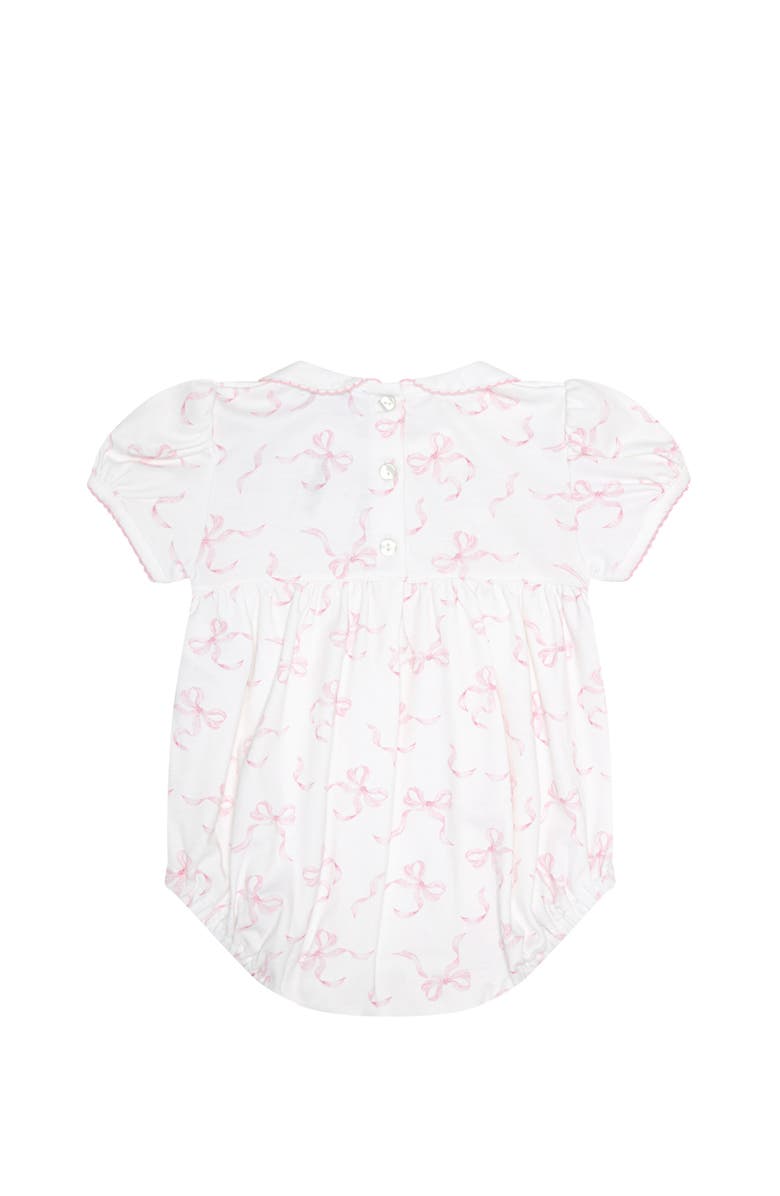 Nellapima Charming Bows Print Smocked Bubble - Baby, Alternate, color, Pink
