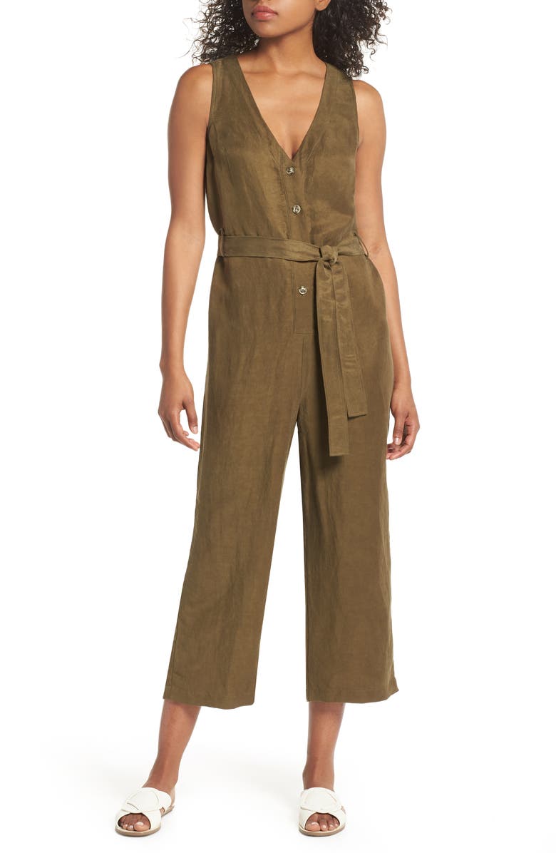 FIRST MONDAY Sleeveless V-Neck Jumpsuit, Main, color, 
