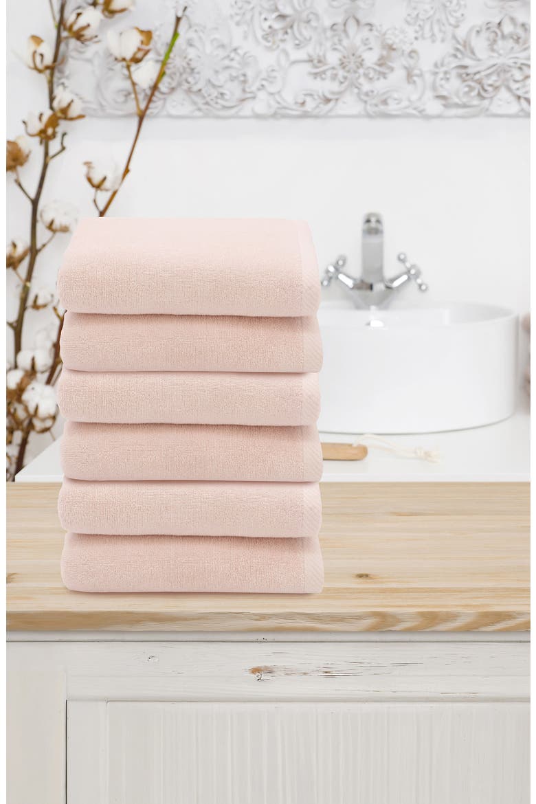 6-Pack Ediree Cotton Hand Towel Set, Alternate, color, BLUSH