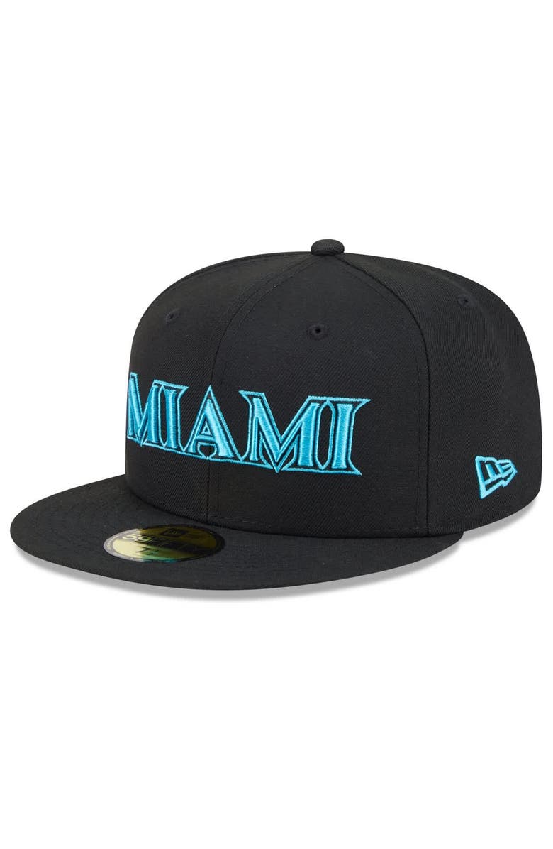 New Era Men's New Era Black Miami Marlins 2025 City Connect 59FIFTY Fitted Hat, Alternate, color, Black