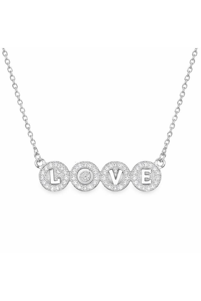 Crystal Love Necklace, Main, color, Silver